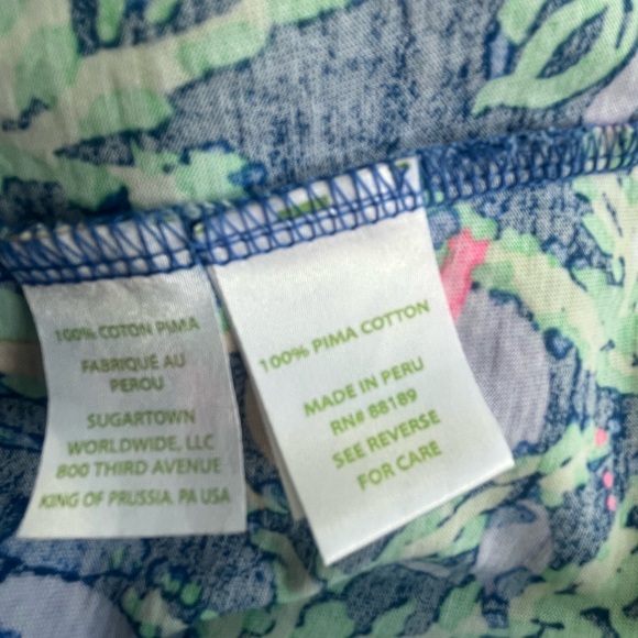 Lilly Pullitzer Floral Print V-Neck Pima Cotton V-Neck Dress Size Large - Picture 6 of 7